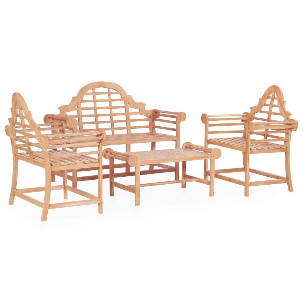 

4 Piece Garden Sofa Set Solid Teak