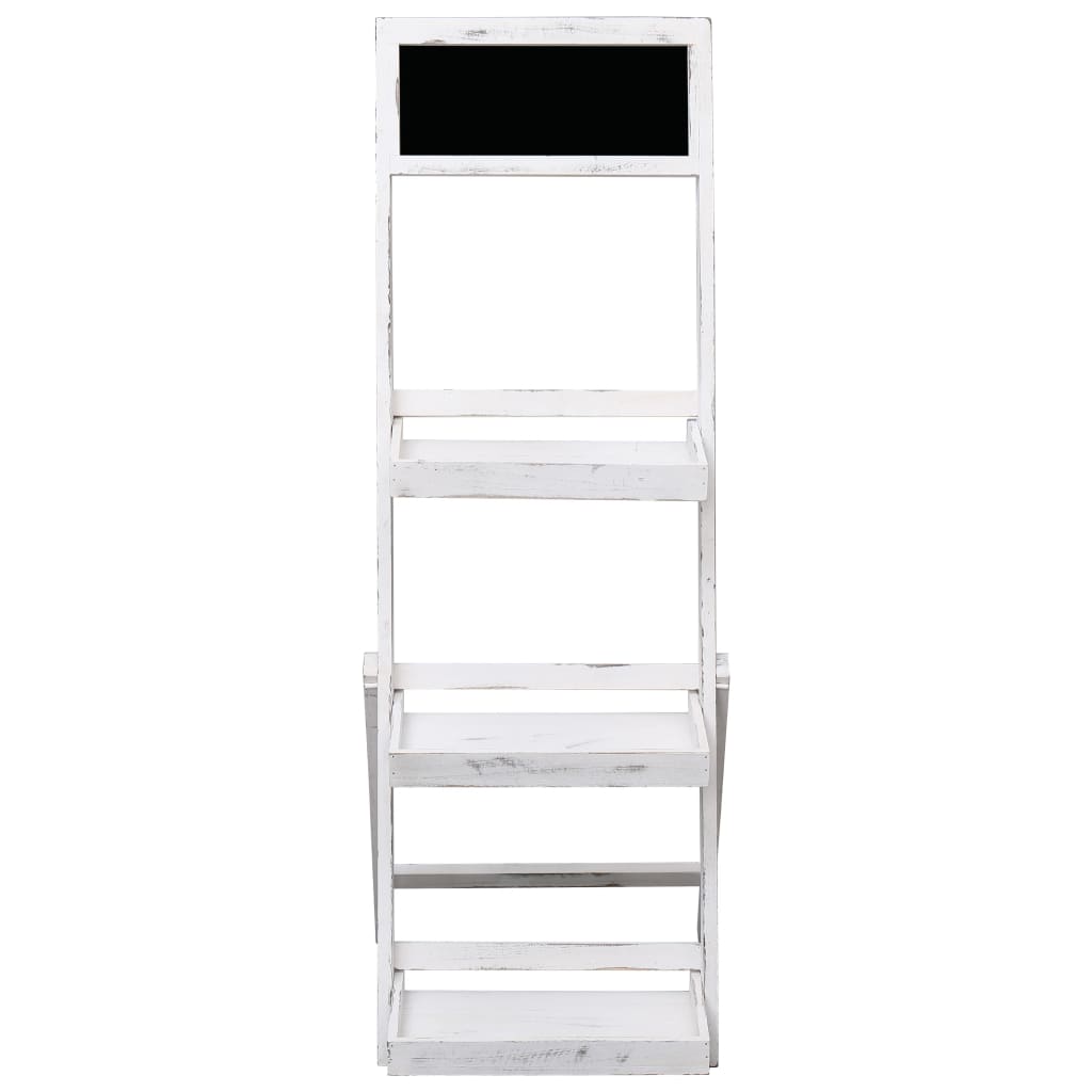 Chalkboard Display Stand White 42x40x120 cm Wood