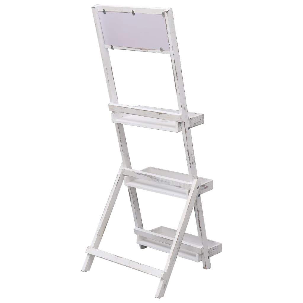Chalkboard Display Stand White 42x40x120 cm Wood