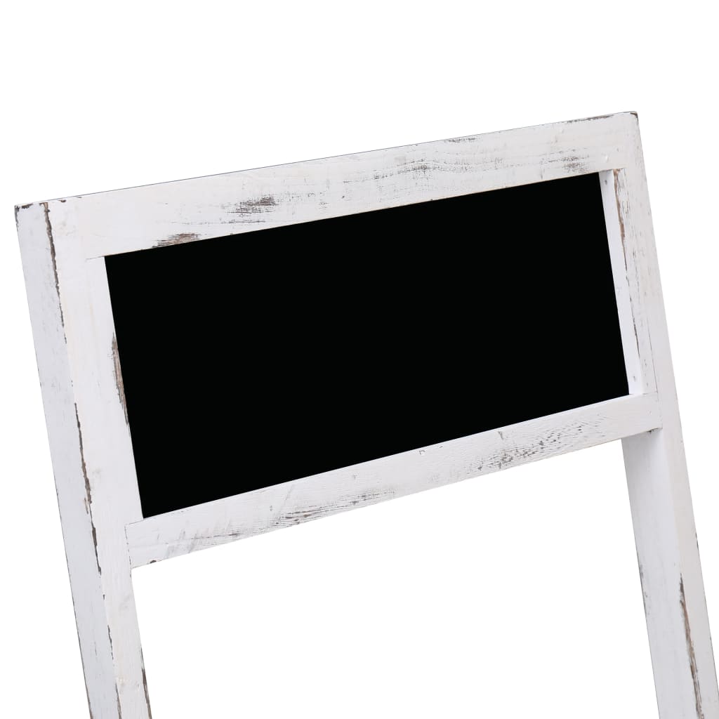 Chalkboard Display Stand White 42x40x120 cm Wood