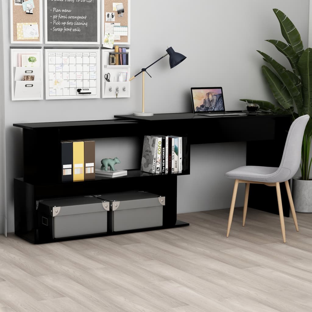 

Corner Desk Black 200x50x76 cm Chipboard