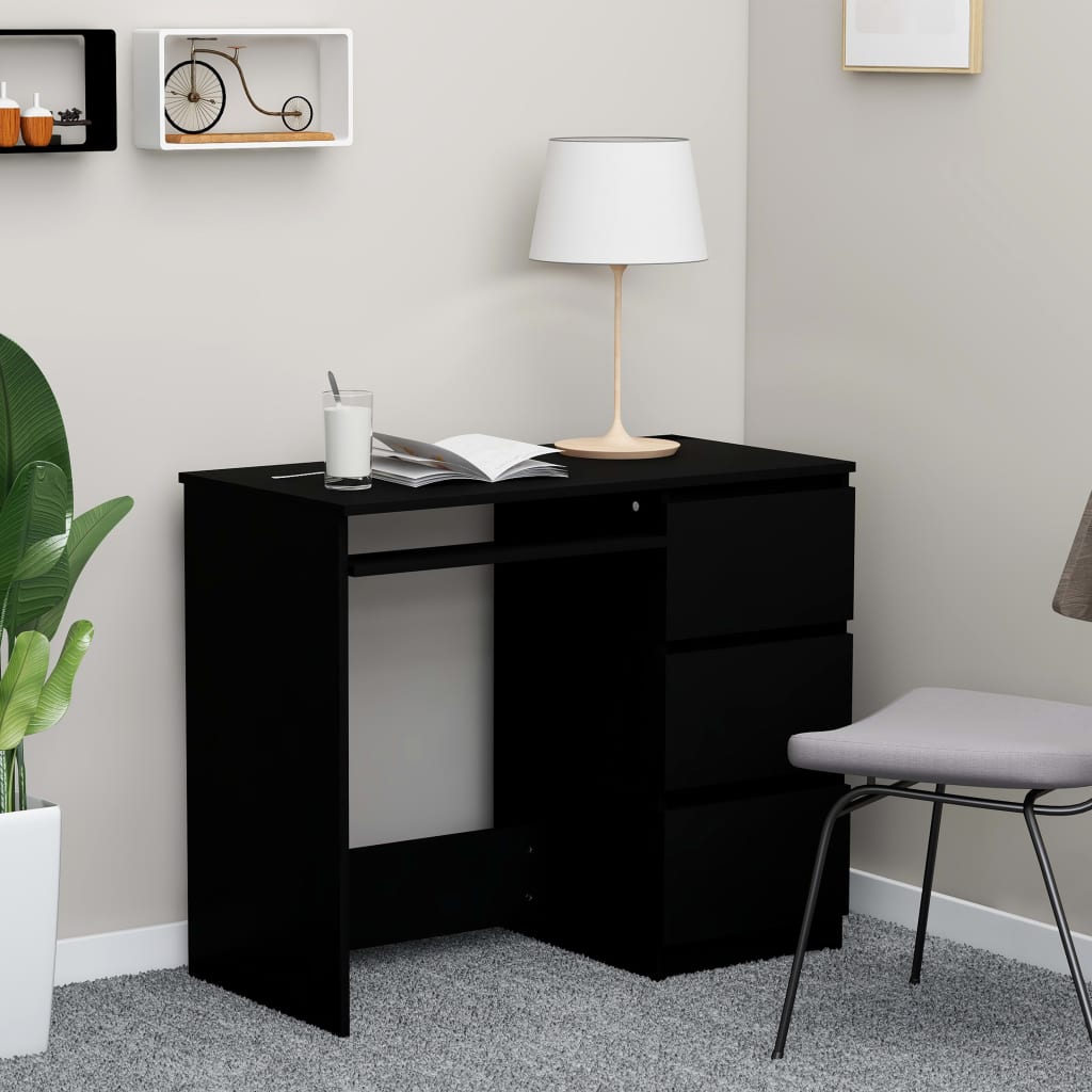 Desk Black 90x45x76 cm Chipboard