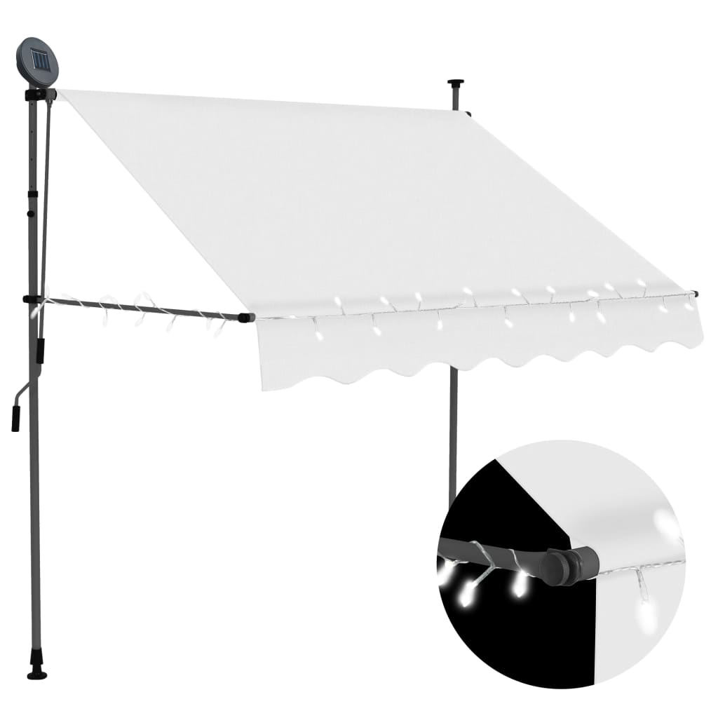 Manual Retractable Awning with LED 150 cm Cream