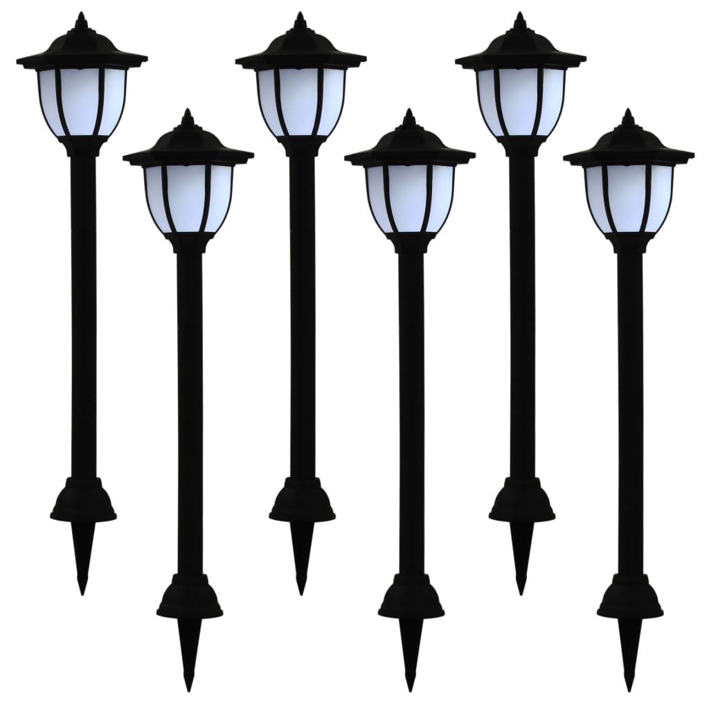 Outdoor Solar Lamps 6 pcs LED Black