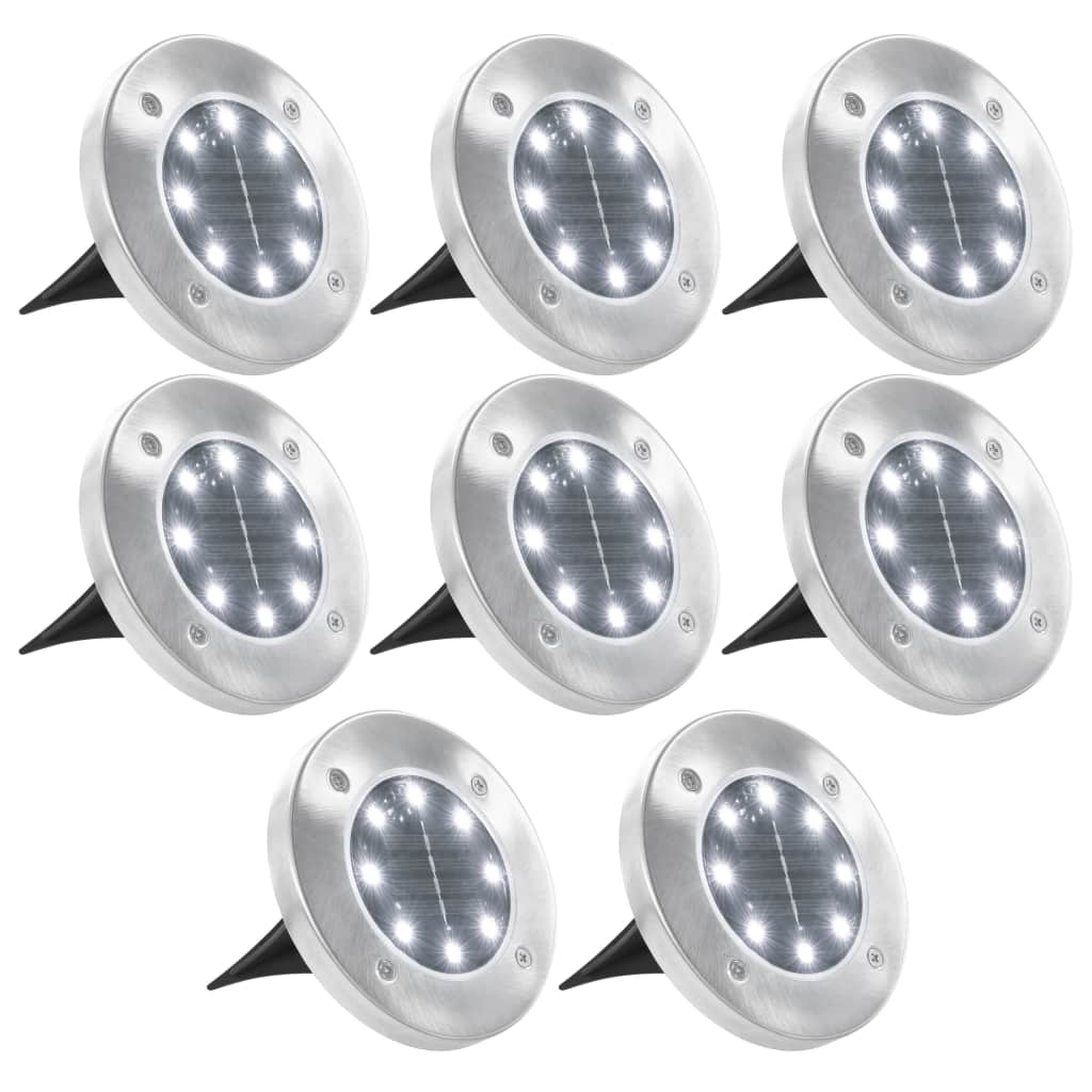 Luces solares de suelo 8 piezas LED luces blancas