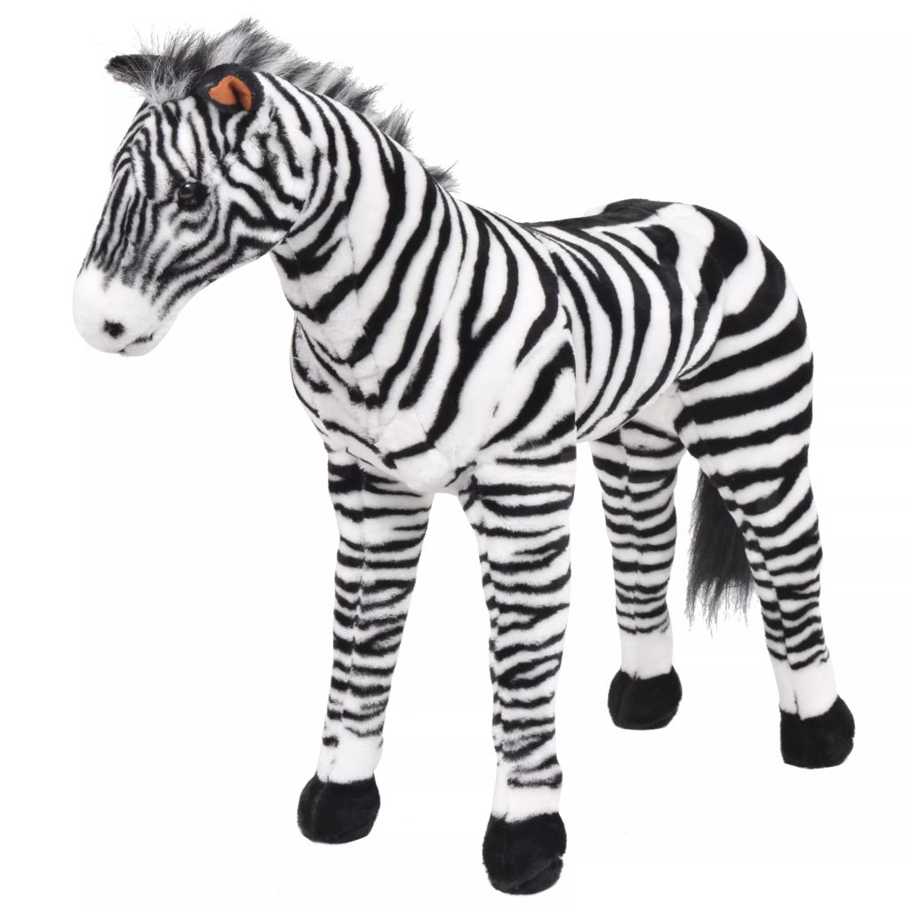 Standing Plush Toy Zebra Black and White XXL