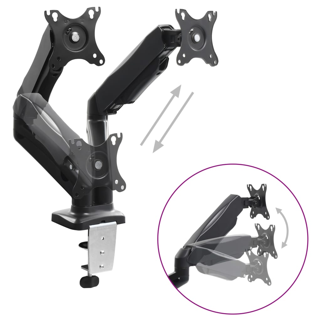 TV Monitor Desk Mount 13"27" with Gas Spring Dual Arm