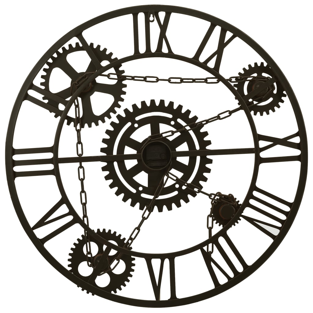 Wall Clock Black 80 cm Metal