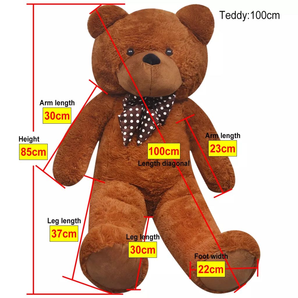 XXL Soft Plush Teddy Bear Toy Brown 85 cm Europe