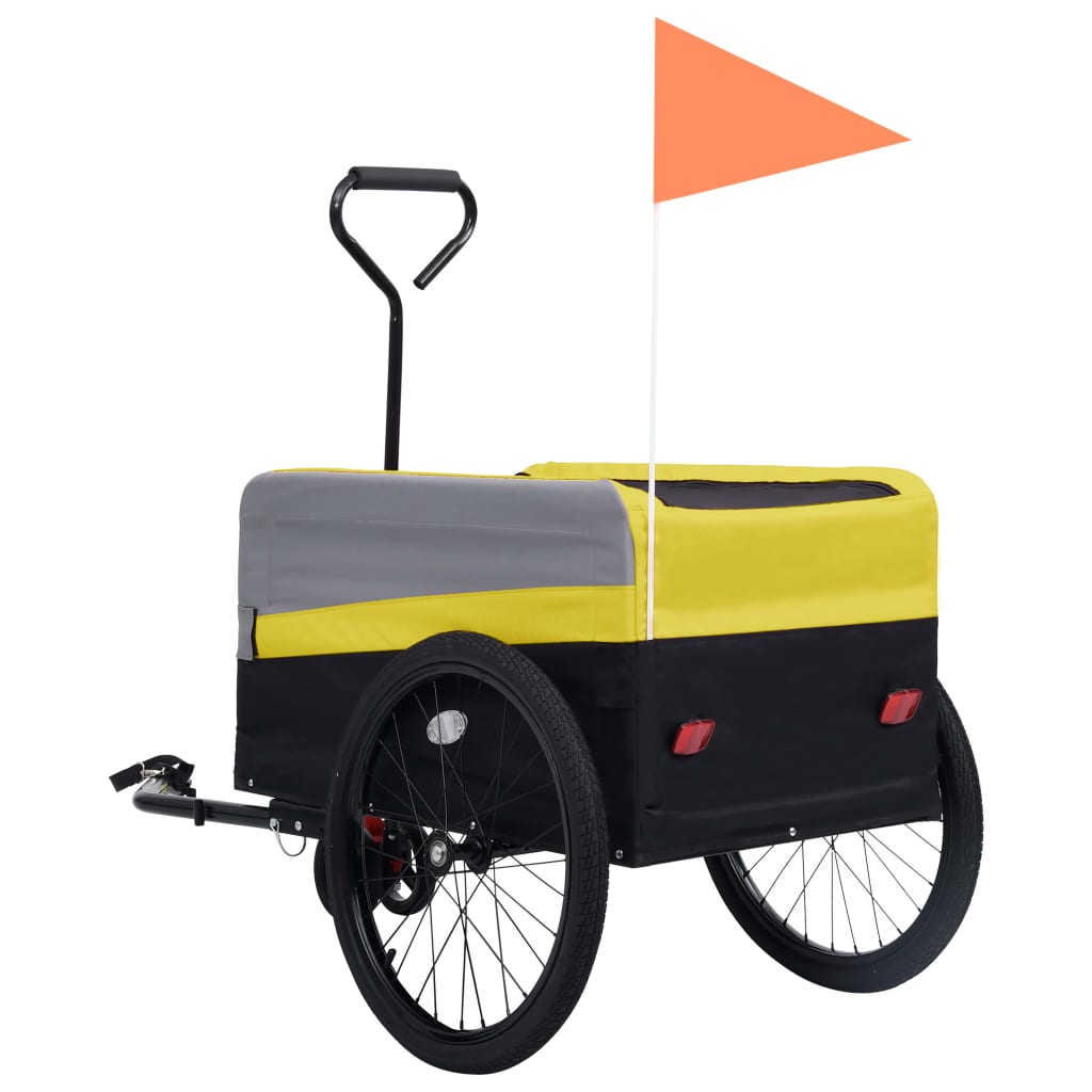 2in1 XXL Cargo Bike Trailer & Trolley Yellow Grey and Black Europe