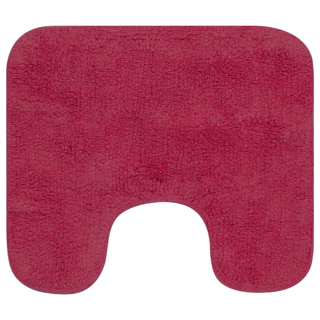 Bathroom Mat Set 2 Pieces Fabric Fuchsia