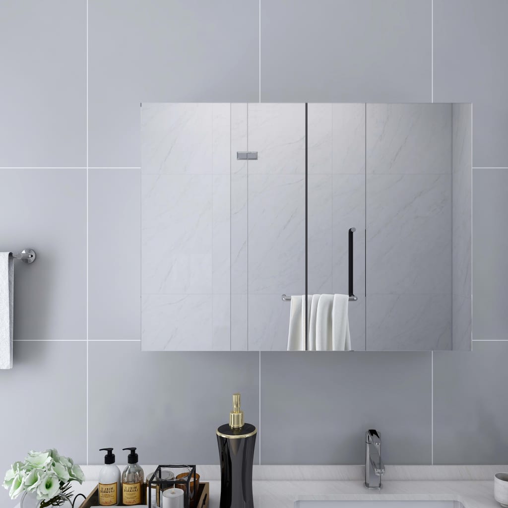Bathroom Mirror Cabinet White 80x15x60 Cm Mdf