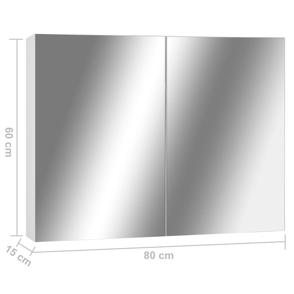Bathroom Mirror White 80x15x60 cm MDF