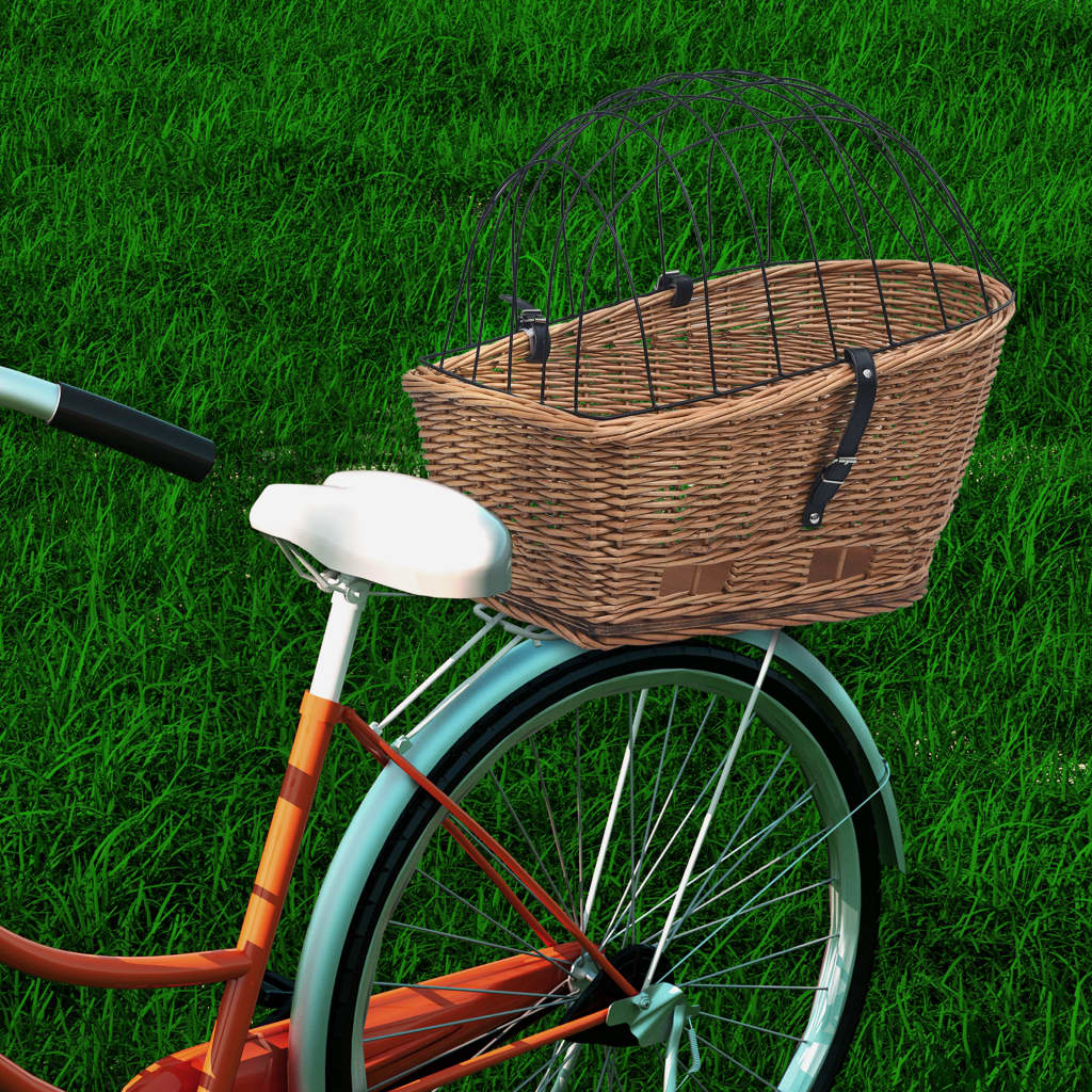 Fahrrad-Heckkorb mit Bezug 55x31x36 cm Natural Willow