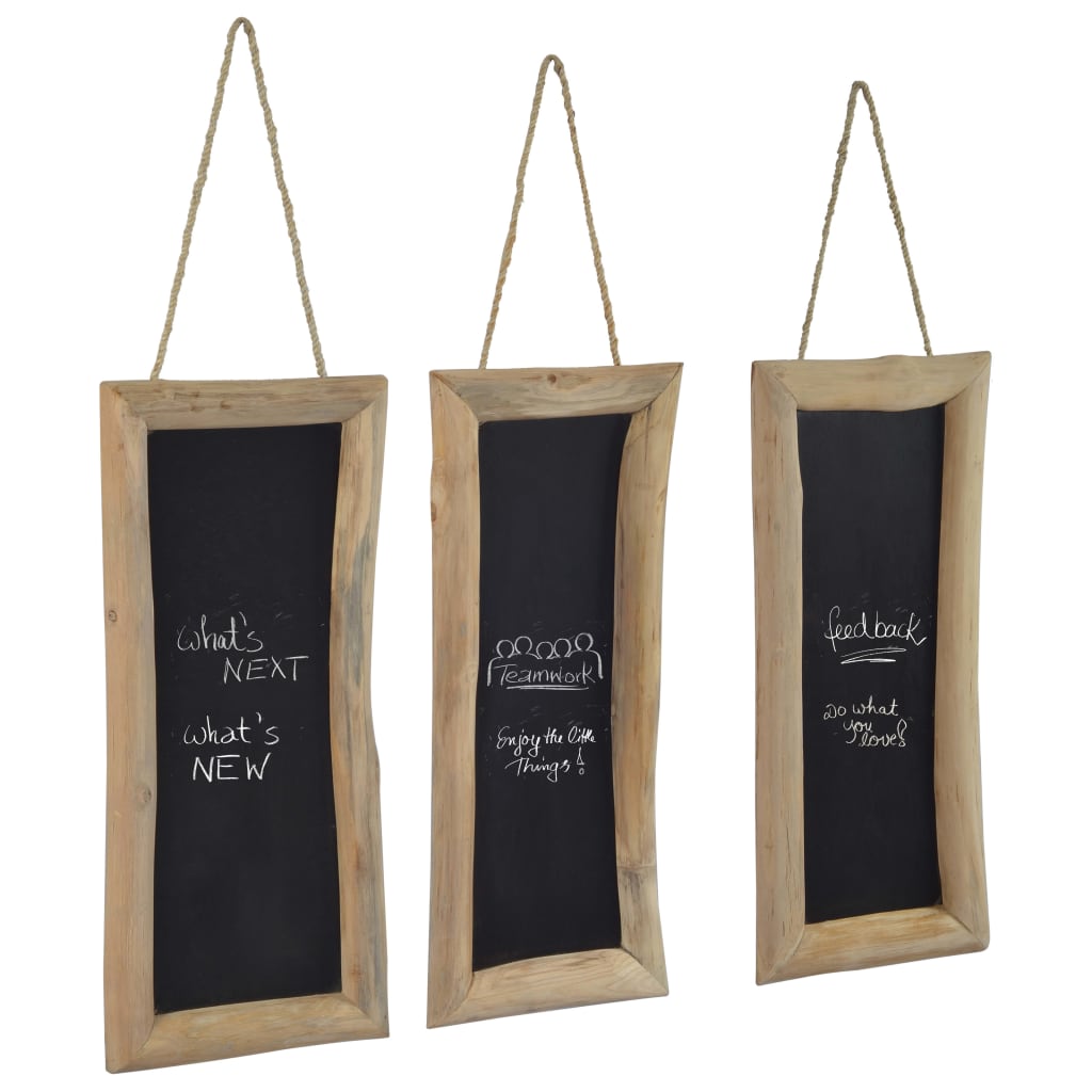 

Blackboards 3 pcs 30x70 cm Teak Wood
