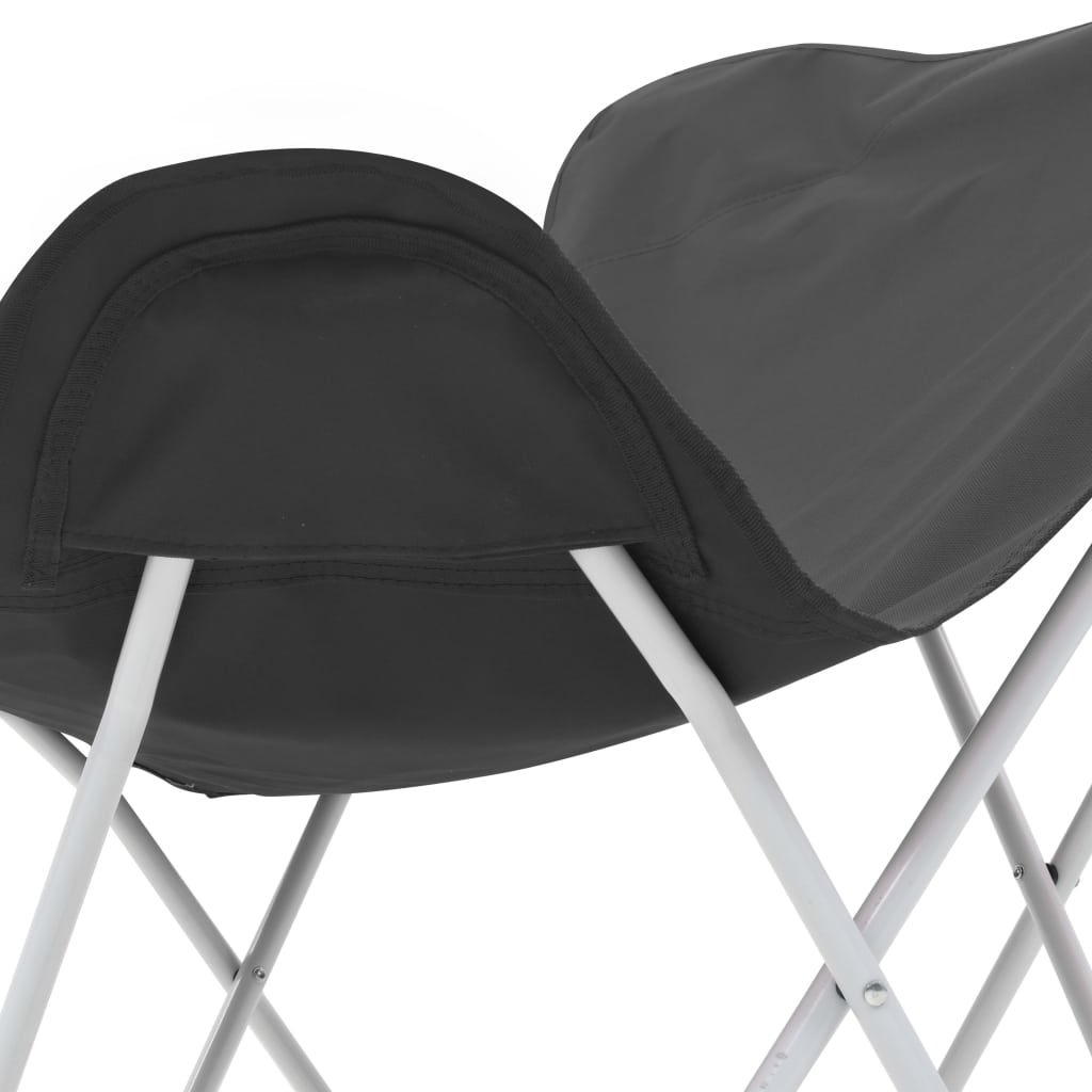 Butterfly Camping Chairs 2 pcs Foldable Black