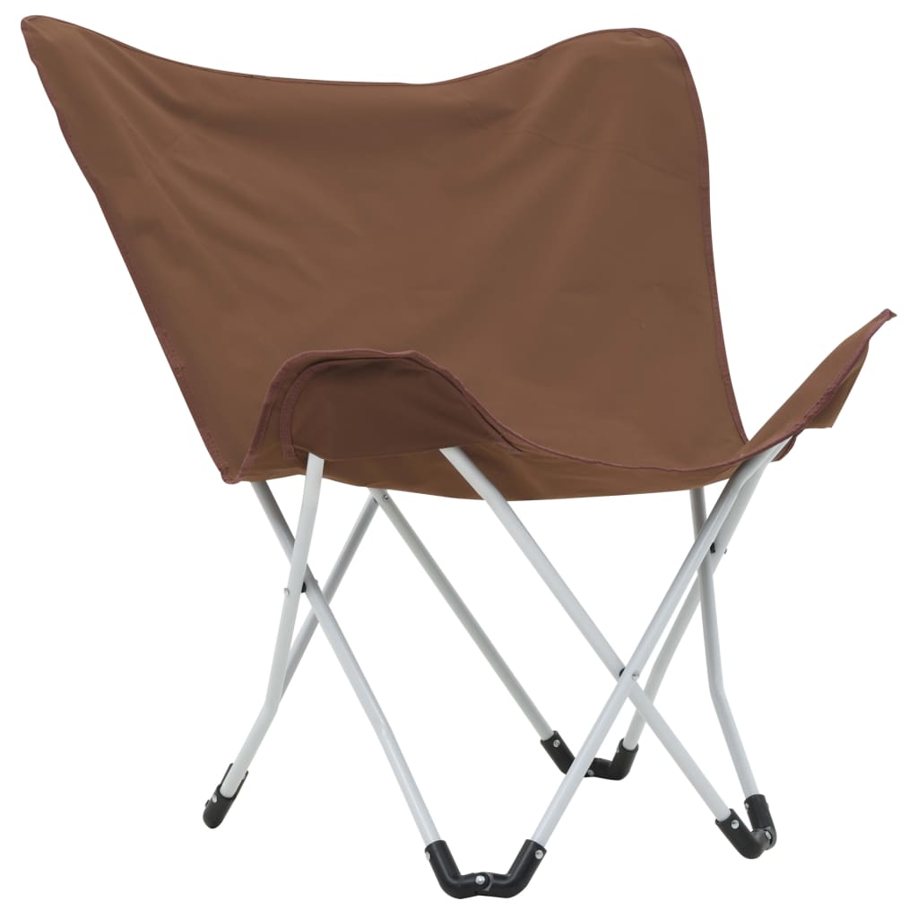 Butterfly Camping Chairs 2 pcs Foldable Brown