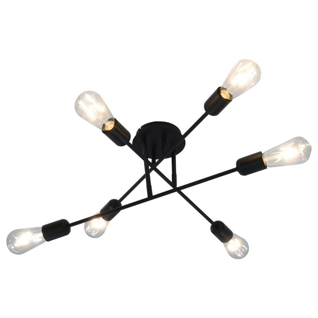 

Ceiling Light with Filament Bulbs 2 W Black E27