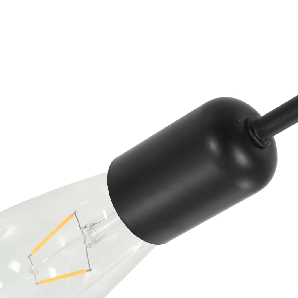 Ceiling Light with Filament Bulbs 2 W Black E27