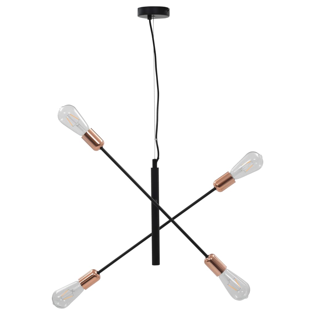Ceiling Light with Filament Bulbs 2 W Black and Copper E27