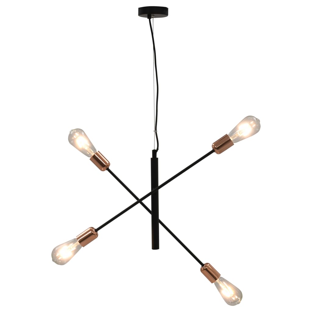 Ceiling Light with Filament Bulbs 2 W Black and Copper E27