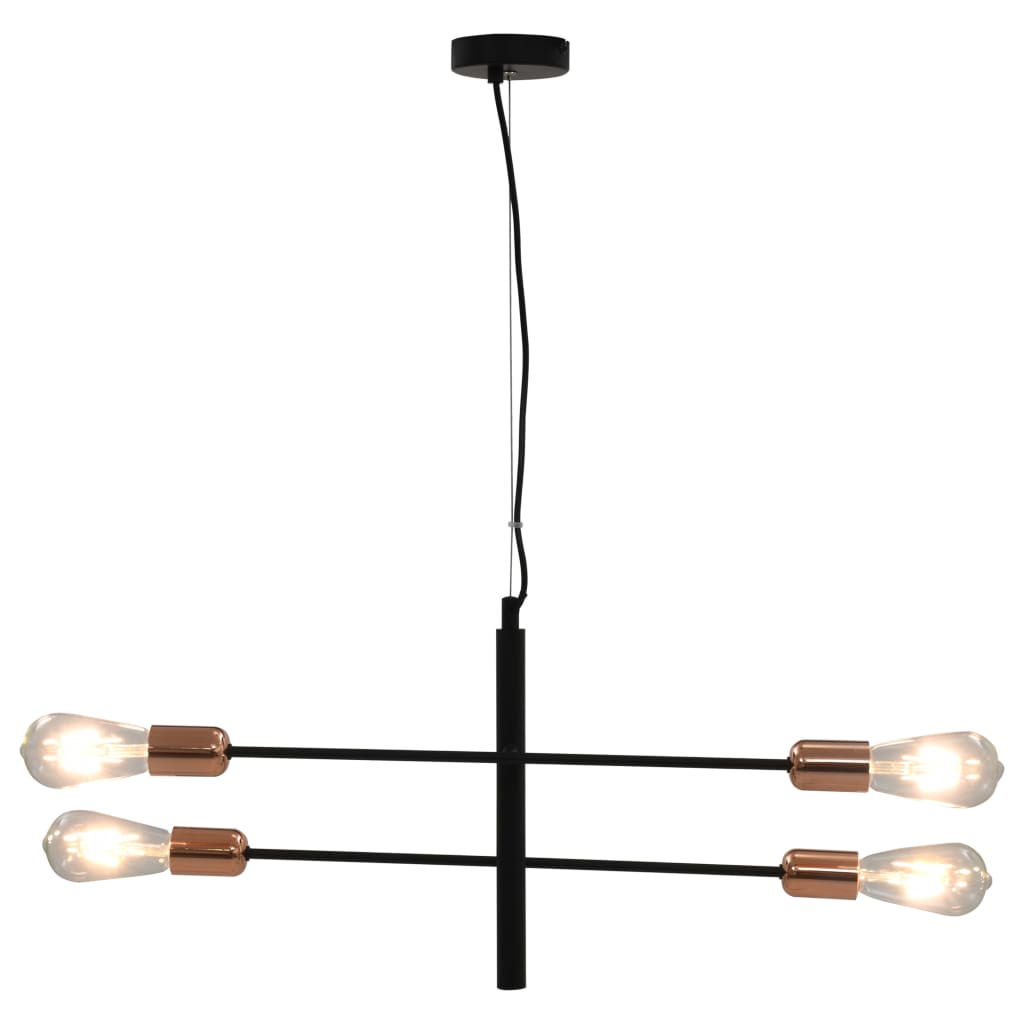 Ceiling Light with Filament Bulbs 2 W Black and Copper E27