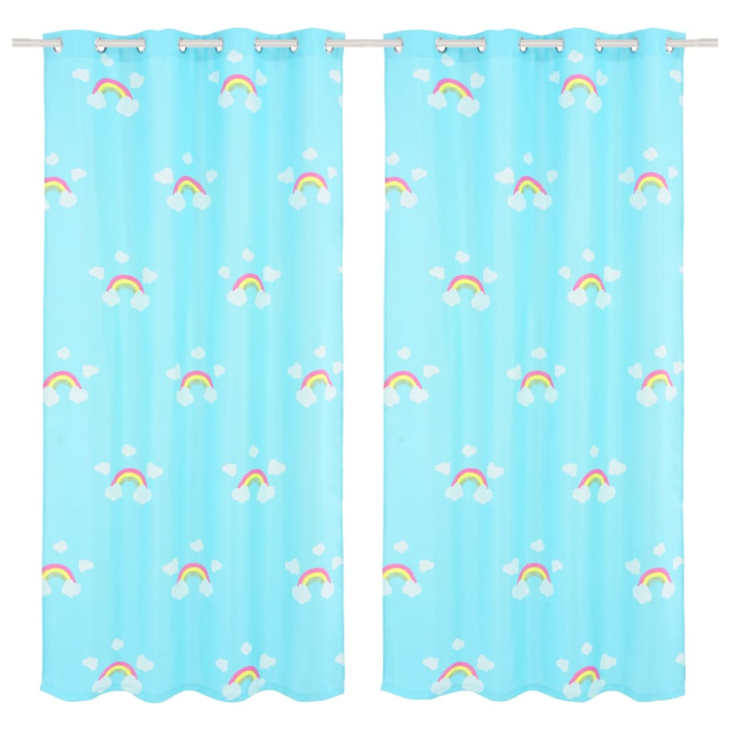 

Children's Printed Blackout Curtains 2 pcs 140x240cm Rainbow Blue