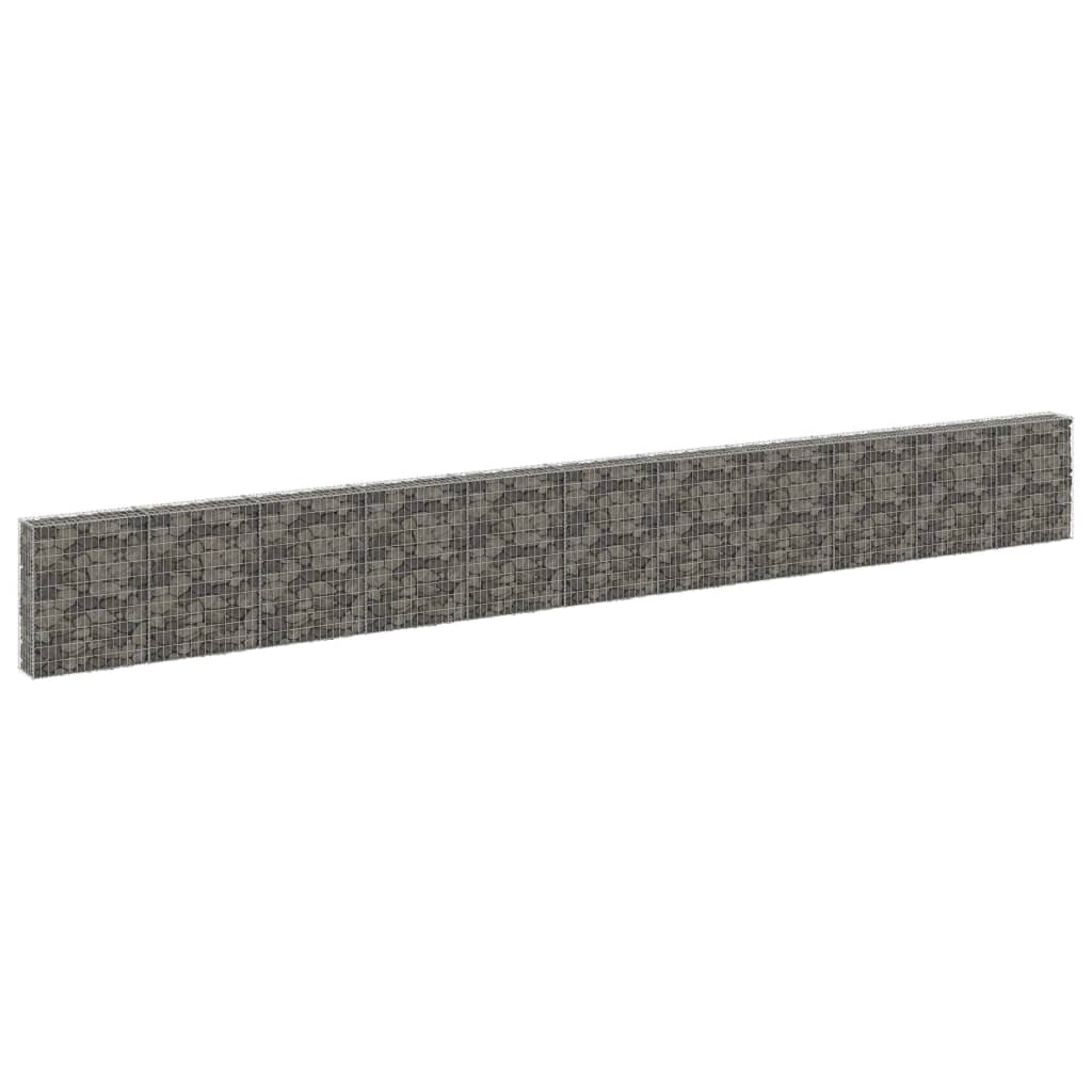 

Gabion Wall with Covers Galvanised Steel 900x30x100 cm