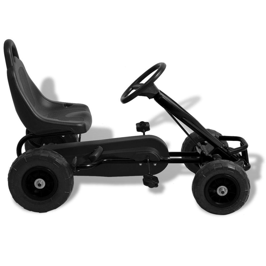 Pedal GoKart with Pneumatic Tyres Black Europe