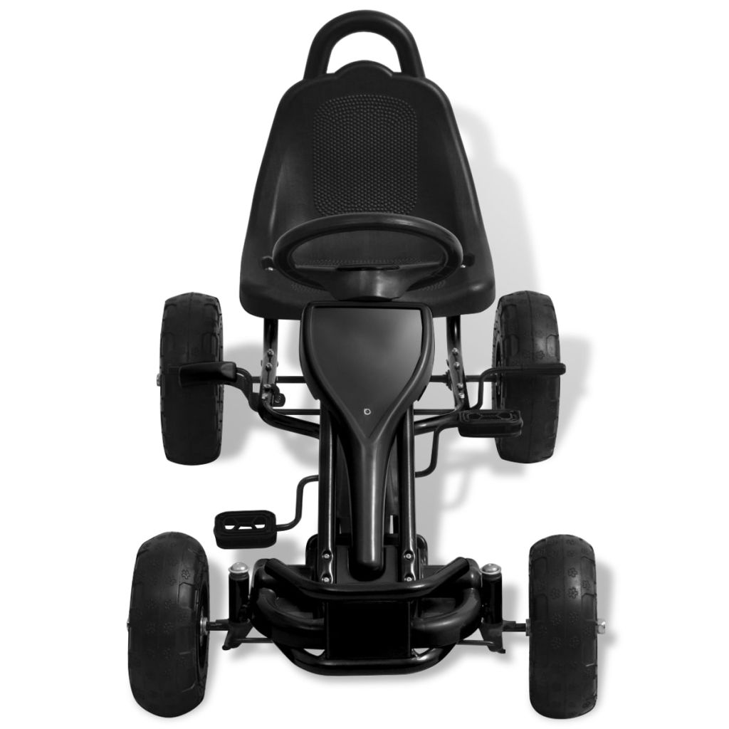 Pedal GoKart with Pneumatic Tyres Black Europe