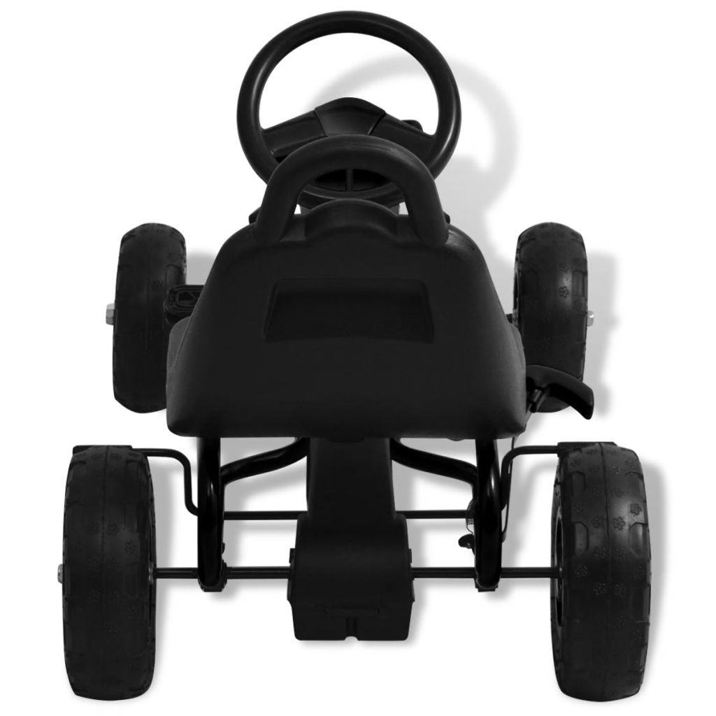Pedal GoKart with Pneumatic Tyres Black Europe
