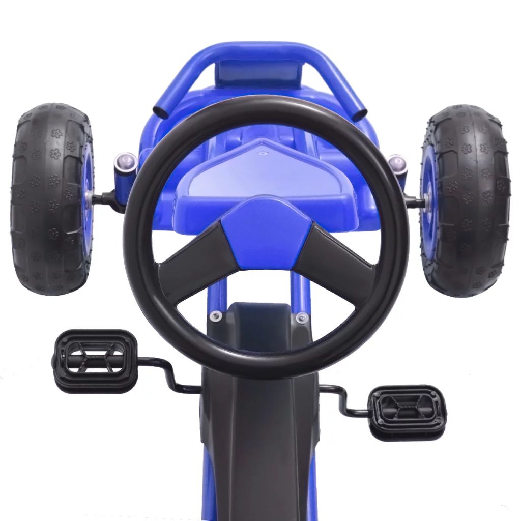 Pedal GoKart with Pneumatic Tyres Blue Europe