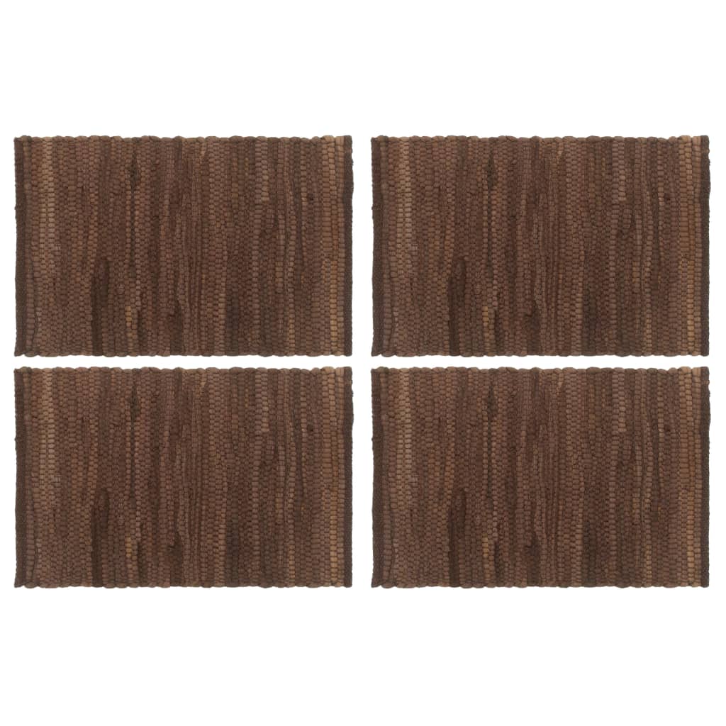 

Placemats 4 pcs Chindi Plain Brown 30x45 cm Cotton