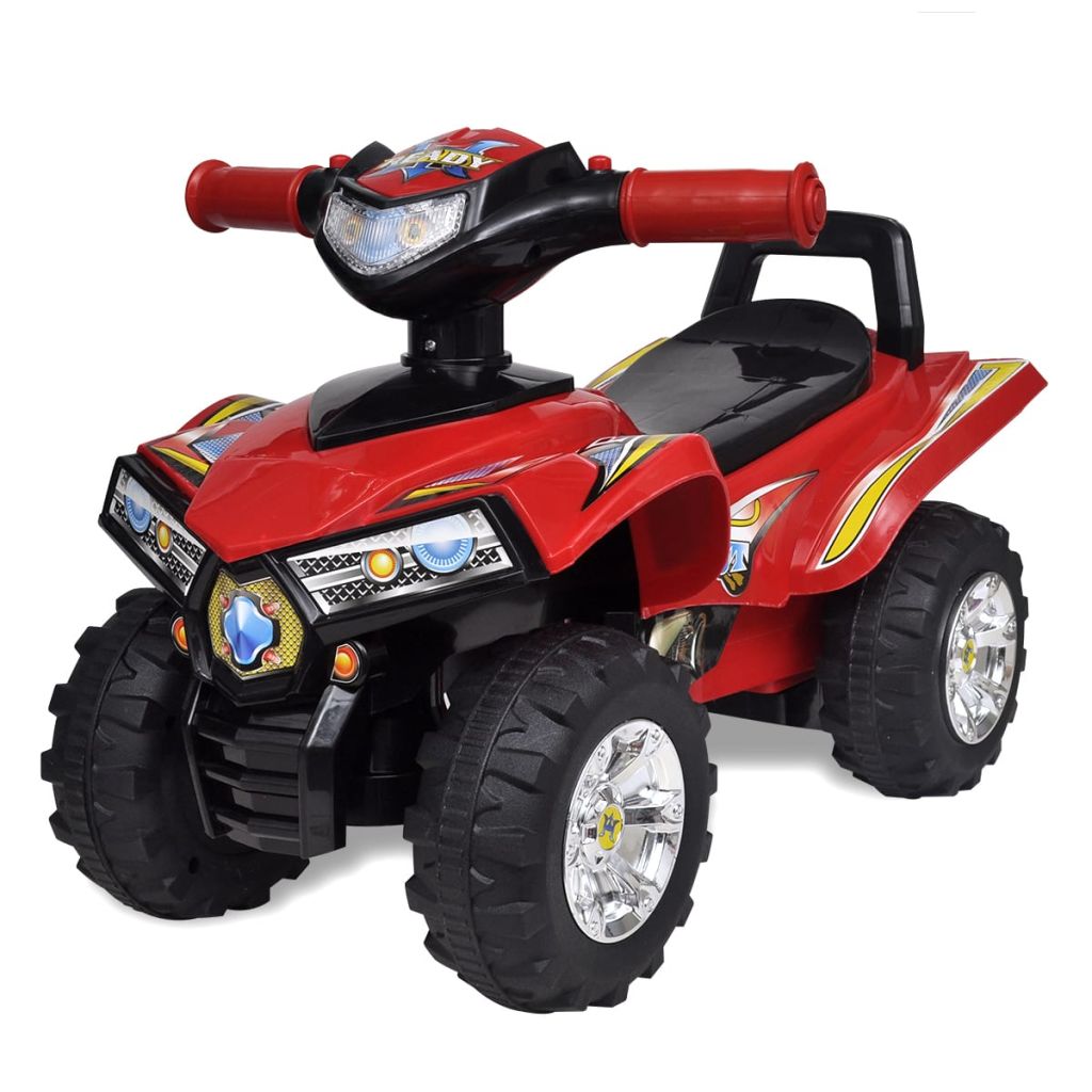 Rode kinder-ride-on quad met geluid en licht