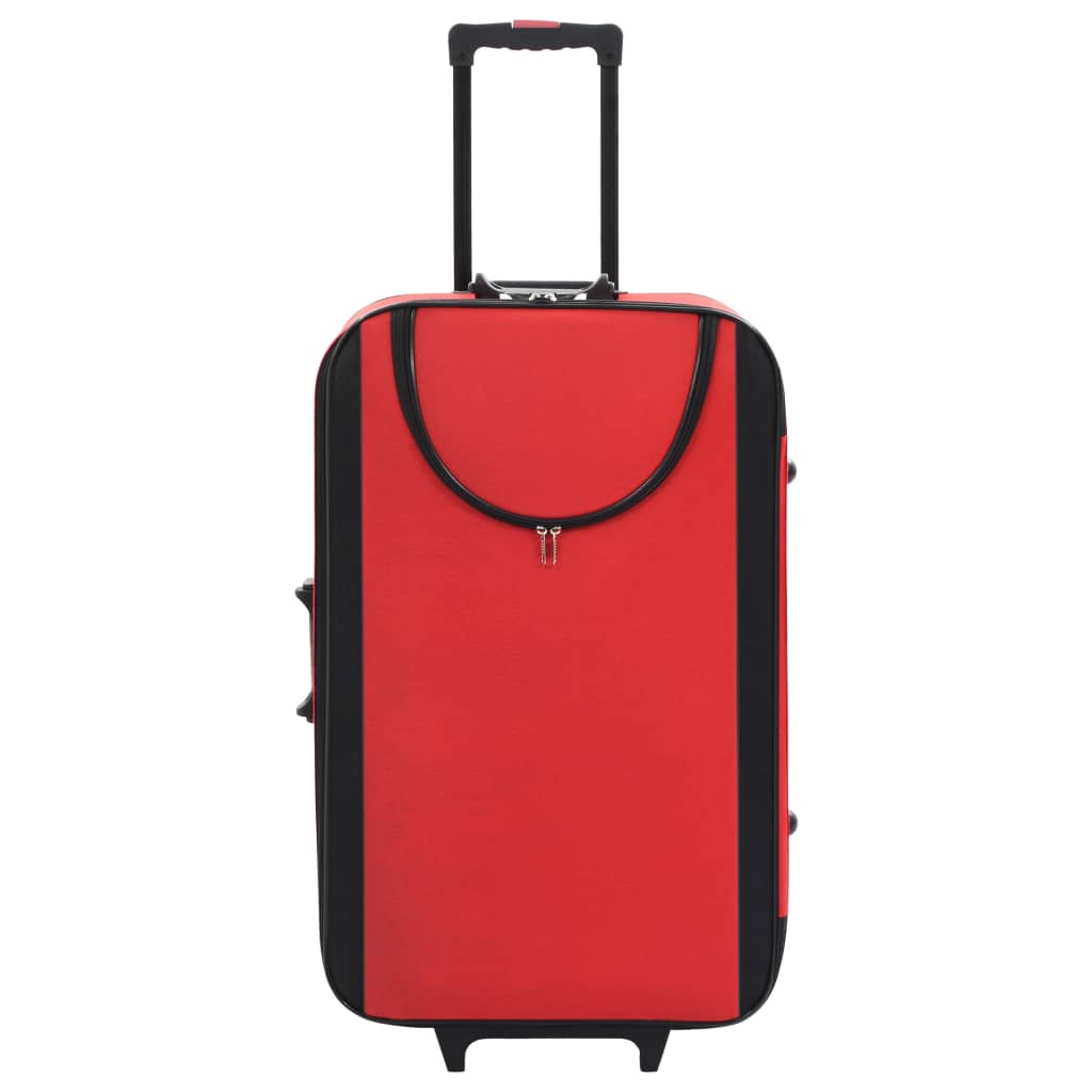 Soft Case Trolleys 3 pcs Red Oxford Fabric