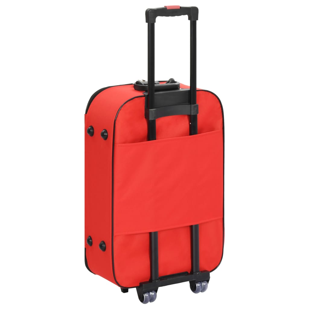 Soft Case Trolleys 3 pcs Red Oxford Fabric