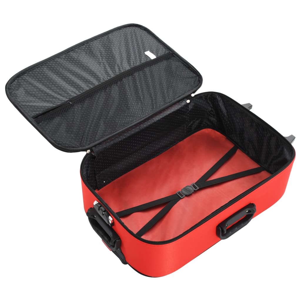 Soft Case Trolleys 3 pcs Red Oxford Fabric
