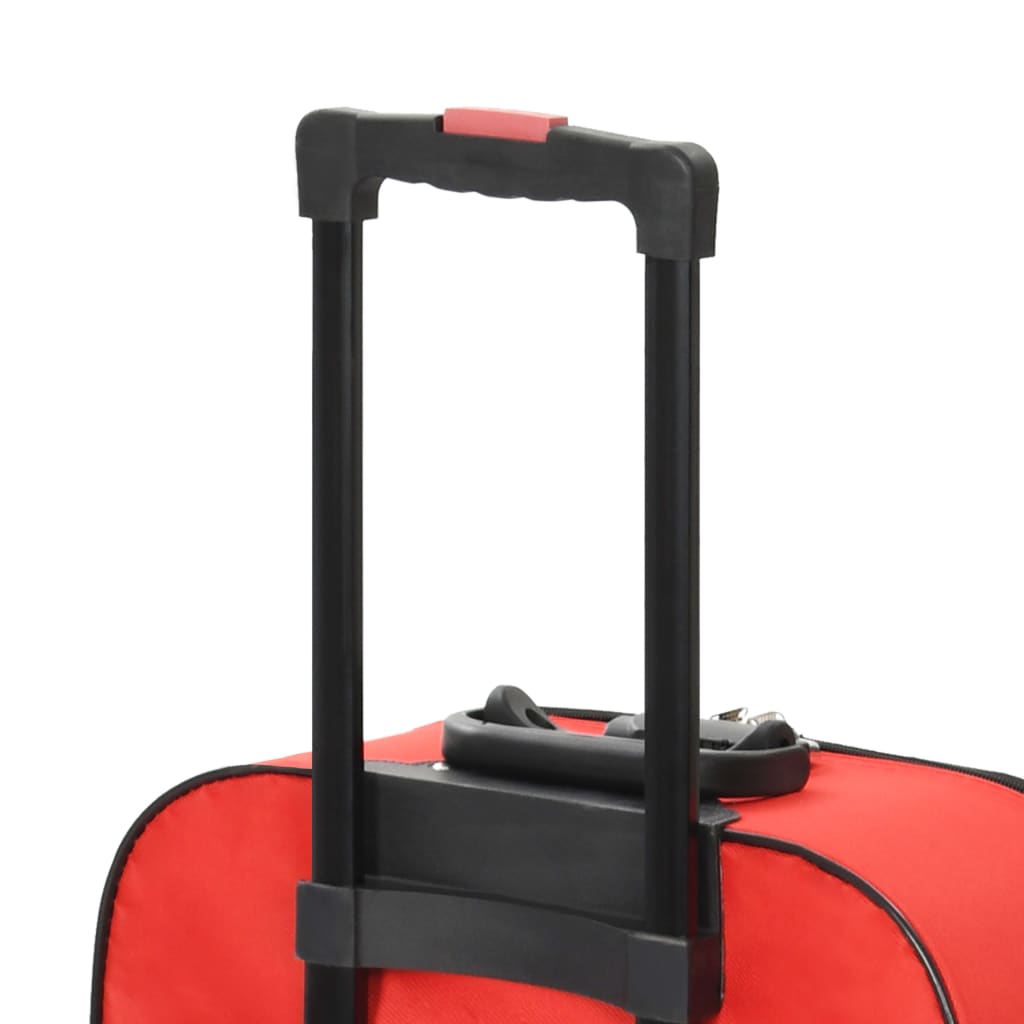Soft Case Trolleys 3 pcs Red Oxford Fabric