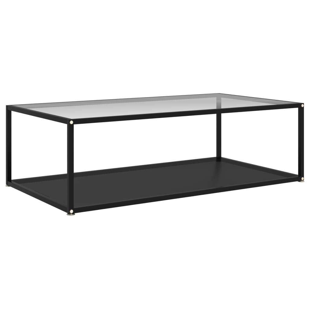 

Tea Table Transparent and Black 120x60x35 cm Tempered Glass