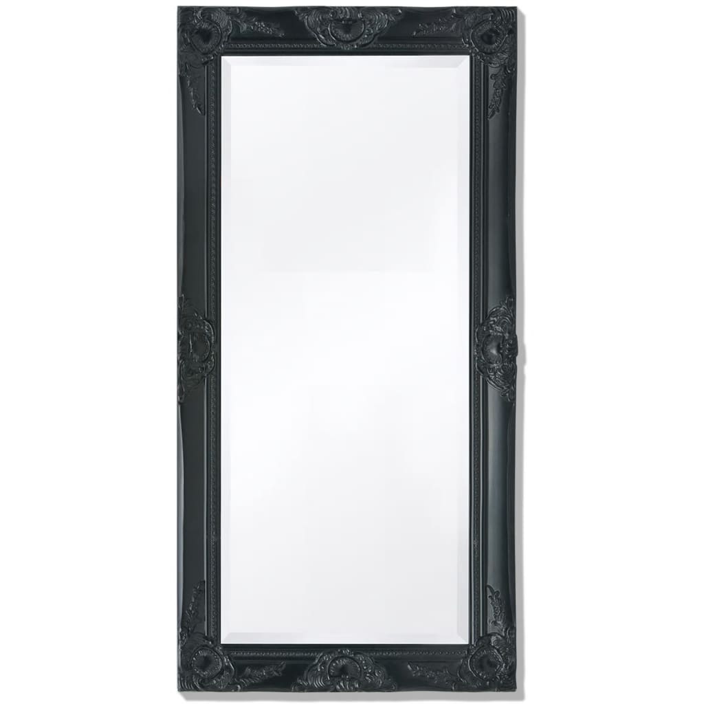 مرآة حائط على طراز الباروك 100x50 سم أسود