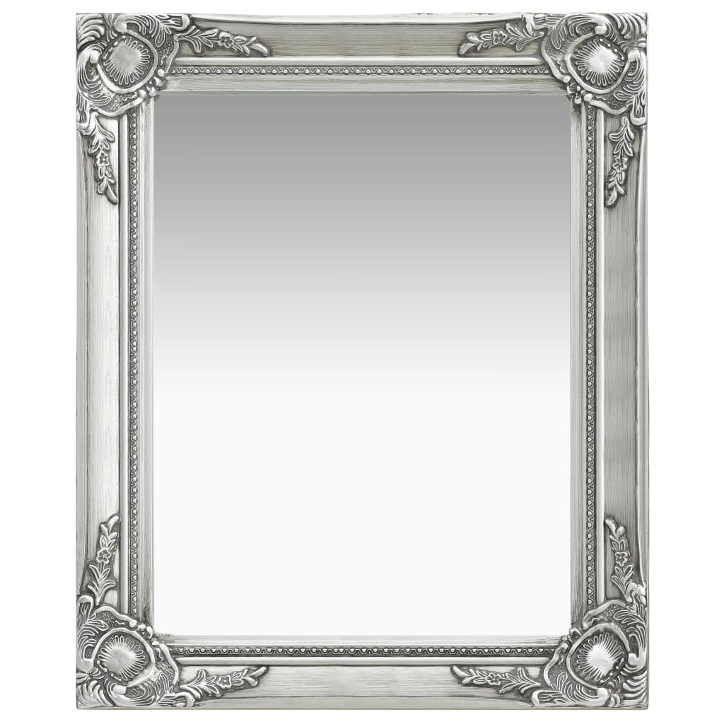 

Wall Mirror Baroque Style 50x60 cm Silver