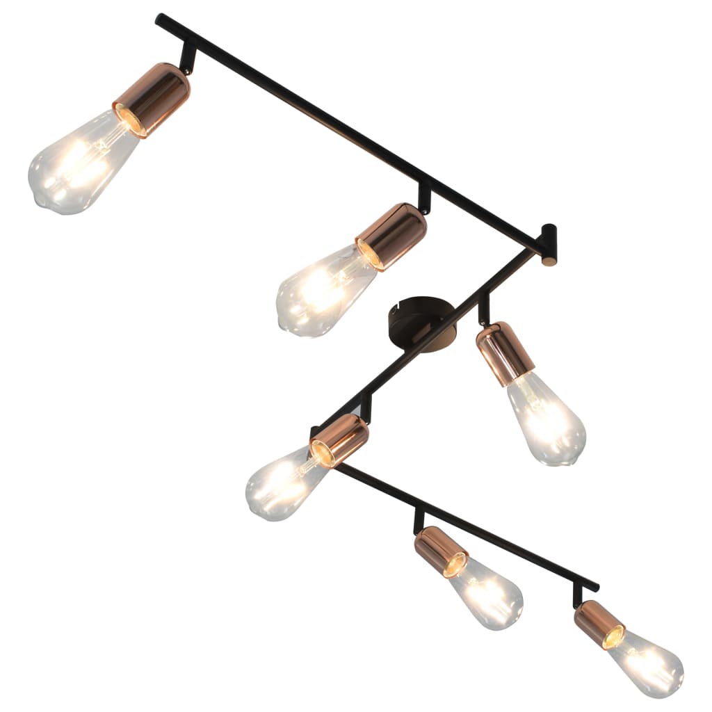 

6-way Spot Light Black and Copper 30 cm E27