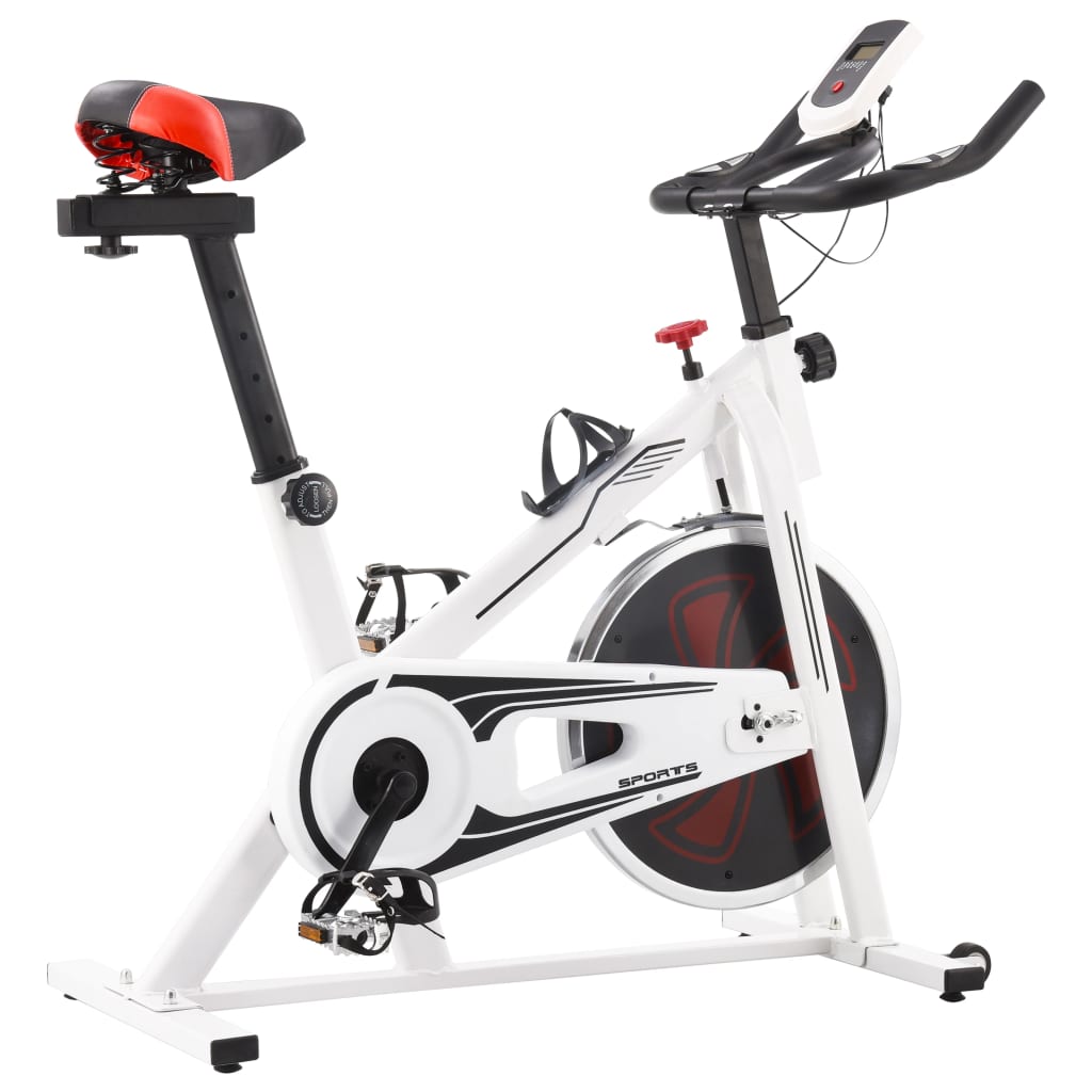 

Exercise Spinning Bike with Pulse Sensors White and Red