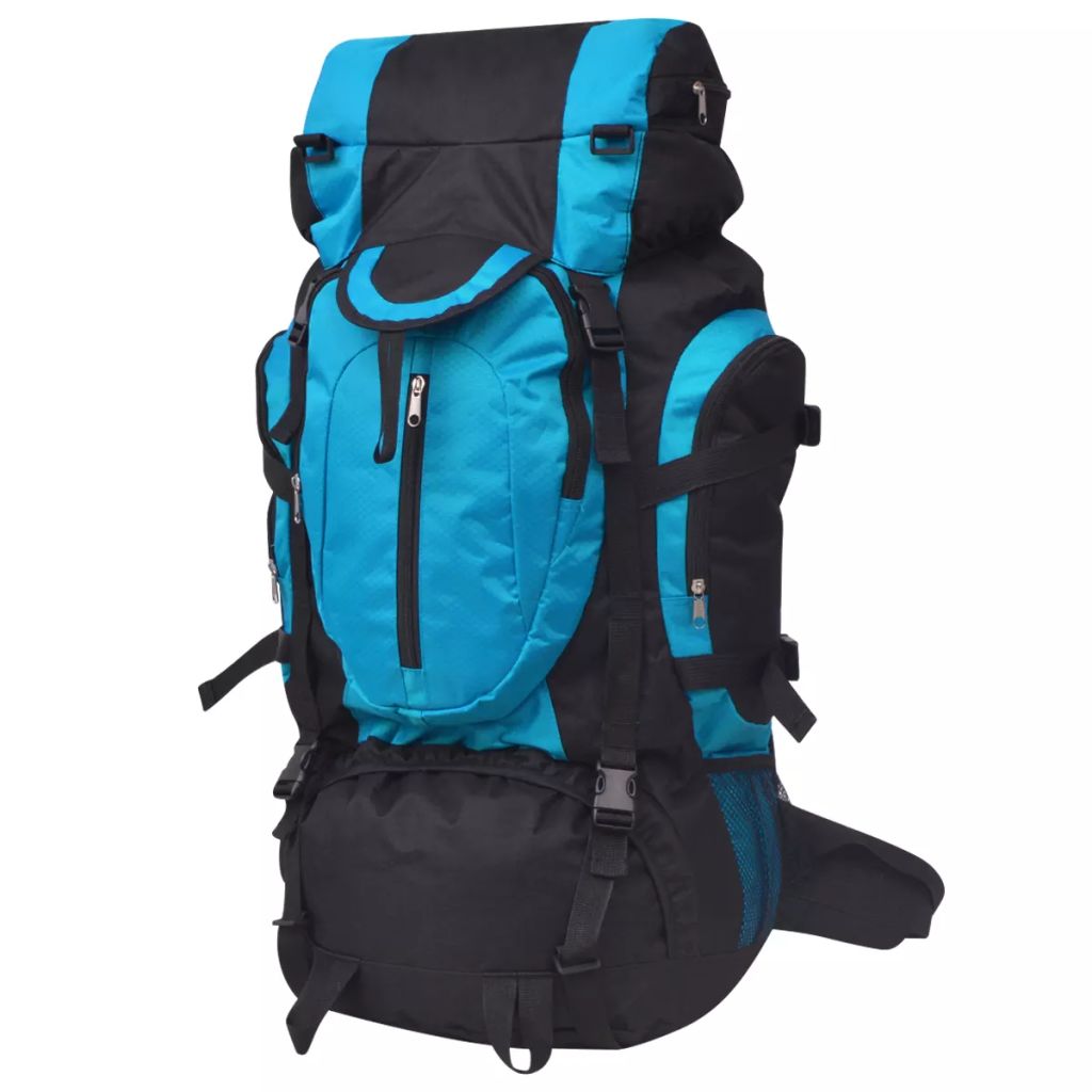กระเป๋าเป้เดินป่า XXL 75 L สีดำและสีน้ำเงิน