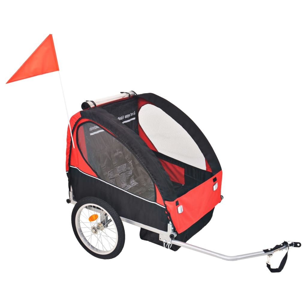 Kids&#39; Bicycle Trailer Red and Black 30 kg
