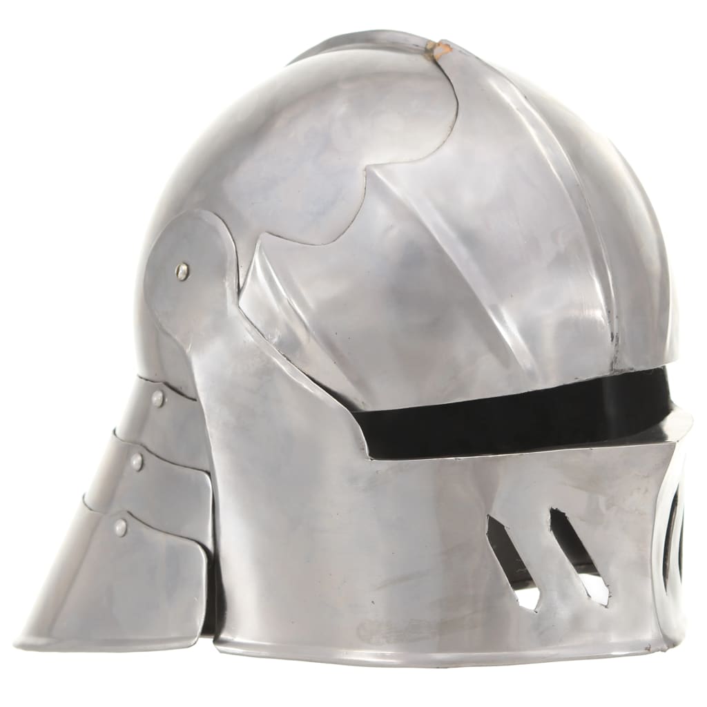 Средневековый рыцарский шлем Античная копия LARP Silver Steel