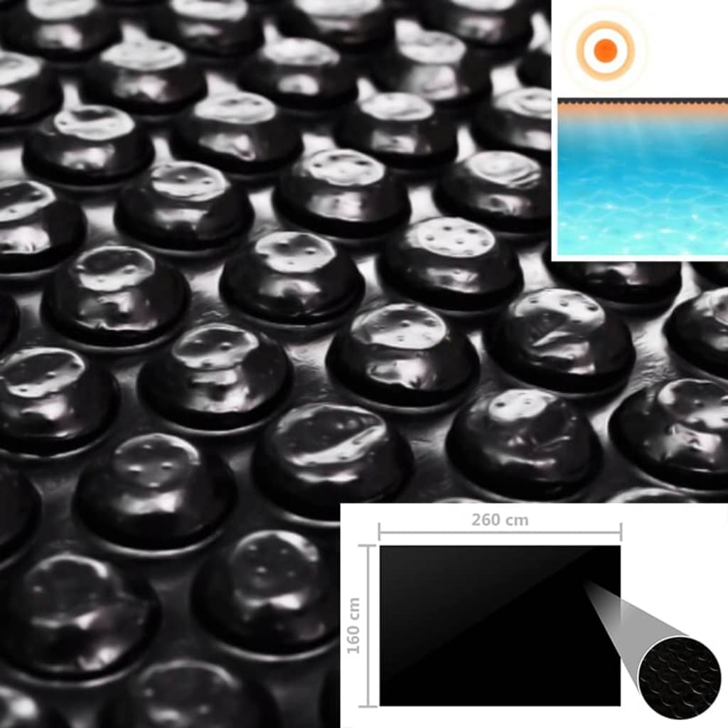 Pool Cover Black 260x160 cm PE