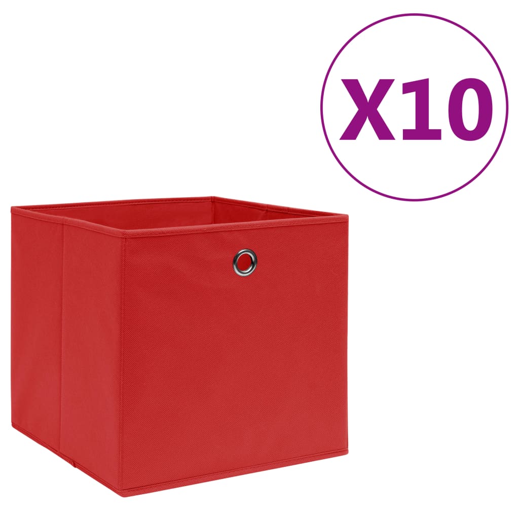 

Storage Boxes 10 pcs Non-woven Fabric 28x28x28 cm Red