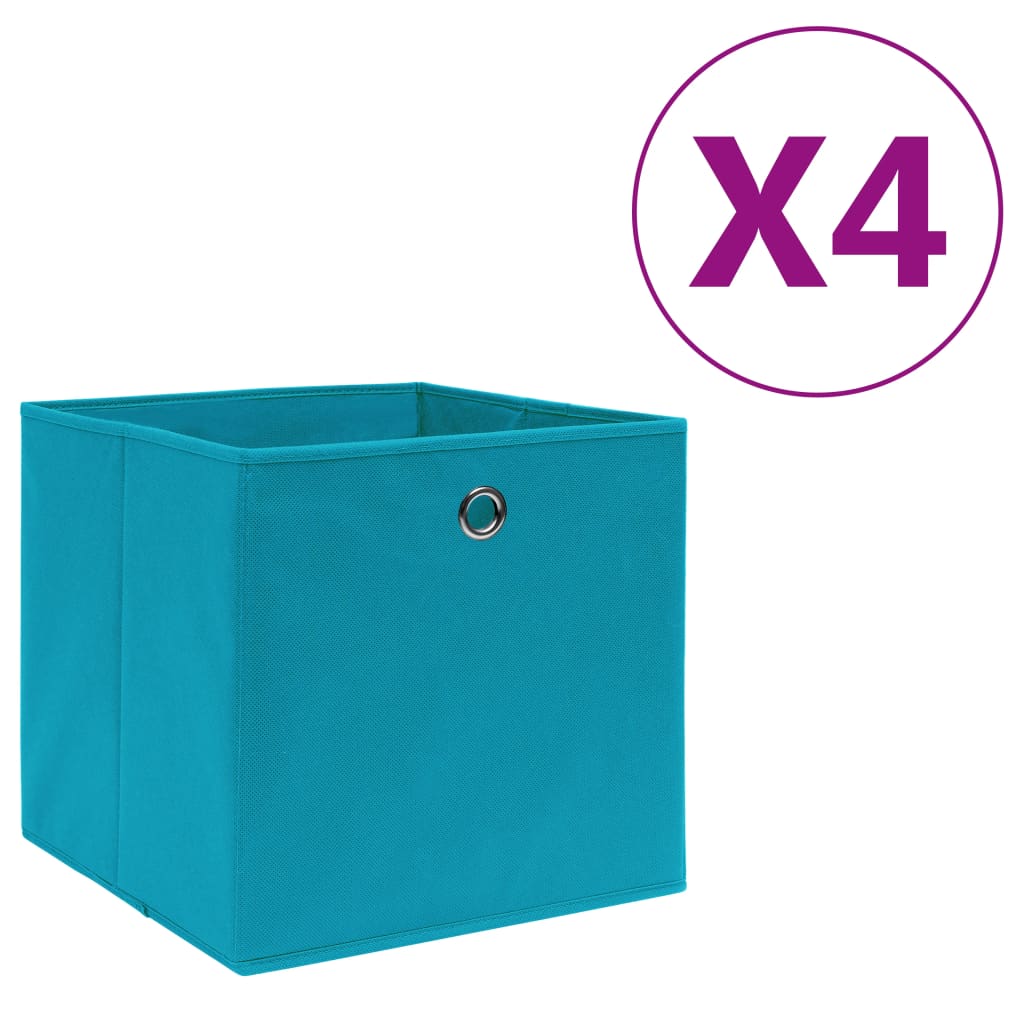 

Storage Boxes 4 pcs Non-woven Fabric 28x28x28 cm Baby Blue