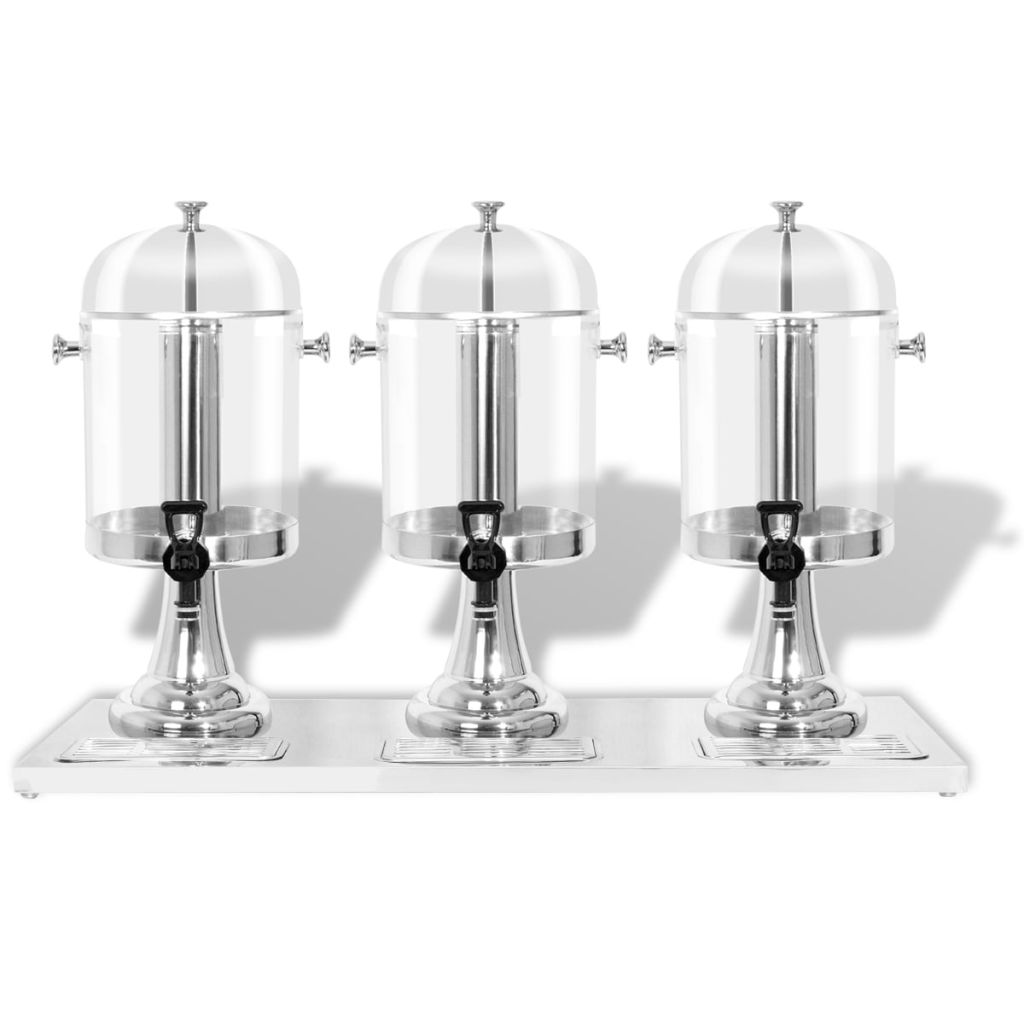 Triple Juice Dispenser Stainless Steel 3 x 8 L